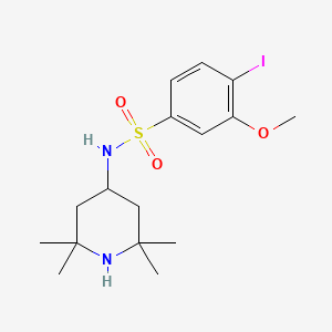 molecular formula C16H25IN2O3S B15105597 4-iodo-3-methoxy-N-(2,2,6,6-tetramethyl-4-piperidinyl)benzenesulfonamide 