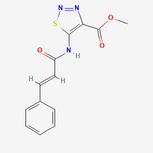 molecular formula C13H11N3O3S B15105609 methyl 5-{[(2E)-3-phenylprop-2-enoyl]amino}-1,2,3-thiadiazole-4-carboxylate 