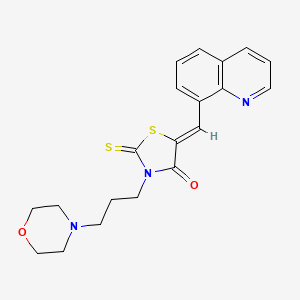 molecular formula C20H21N3O2S2 B15105615 (5Z)-3-[3-(morpholin-4-yl)propyl]-5-(quinolin-8-ylmethylidene)-2-thioxo-1,3-thiazolidin-4-one 