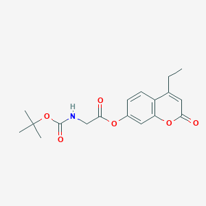 molecular formula C18H21NO6 B15105624 4-ethyl-2-oxo-2H-chromen-7-yl N-(tert-butoxycarbonyl)glycinate 