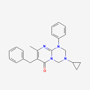 molecular formula C23H24N4O B15105638 7-benzyl-3-cyclopropyl-8-methyl-1-phenyl-1,2,3,4-tetrahydro-6H-pyrimido[1,2-a][1,3,5]triazin-6-one 