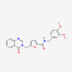 molecular formula C23H21N3O5 B15105651 N-(3,4-dimethoxybenzyl)-5-[(4-oxoquinazolin-3(4H)-yl)methyl]furan-2-carboxamide 