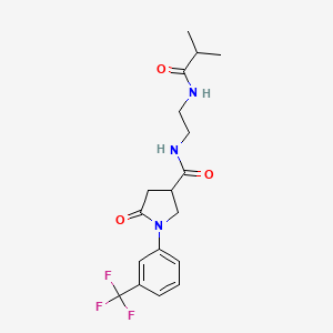 N-{2-[(2-methylpropanoyl)amino]ethyl}-5-oxo-1-[3-(trifluoromethyl)phenyl]pyrrolidine-3-carboxamide