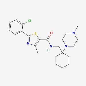 molecular formula C23H31ClN4OS B15105671 2-(2-chlorophenyl)-4-methyl-N~5~-{[1-(4-methylpiperazino)cyclohexyl]methyl}-1,3-thiazole-5-carboxamide 