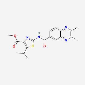 Methyl 2-{[(2,3-dimethylquinoxalin-6-yl)carbonyl]amino}-5-(propan-2-yl)-1,3-thiazole-4-carboxylate