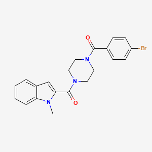 molecular formula C21H20BrN3O2 B15105706 (4-bromophenyl){4-[(1-methyl-1H-indol-2-yl)carbonyl]piperazin-1-yl}methanone 