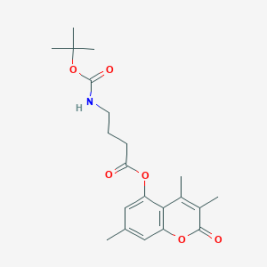 molecular formula C21H27NO6 B15105714 3,4,7-trimethyl-2-oxo-2H-chromen-5-yl 4-[(tert-butoxycarbonyl)amino]butanoate 