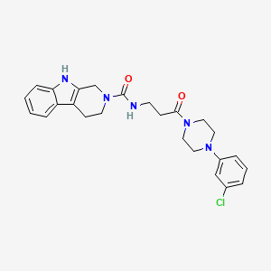 N-{3-[4-(3-chlorophenyl)piperazin-1-yl]-3-oxopropyl}-1,3,4,9-tetrahydro-2H-beta-carboline-2-carboxamide