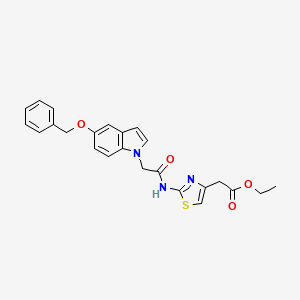 molecular formula C24H23N3O4S B15105730 ethyl [2-({[5-(benzyloxy)-1H-indol-1-yl]acetyl}amino)-1,3-thiazol-4-yl]acetate 