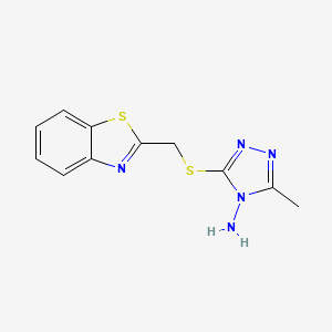 molecular formula C11H11N5S2 B15105738 3-(1,3-Benzothiazol-2-ylmethylsulfanyl)-5-methyl-1,2,4-triazol-4-amine CAS No. 849053-81-2