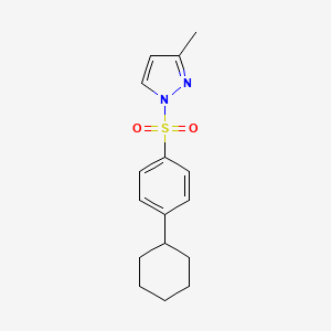 molecular formula C16H20N2O2S B15105749 1-[(4-Cyclohexylphenyl)sulfonyl]-3-methylpyrazole 