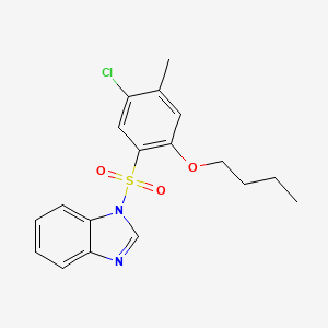 molecular formula C18H19ClN2O3S B15105787 1-(2-butoxy-5-chloro-4-methylbenzenesulfonyl)-1H-1,3-benzodiazole 