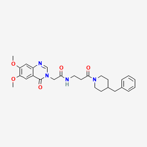 N-[3-(4-benzylpiperidin-1-yl)-3-oxopropyl]-2-(6,7-dimethoxy-4-oxoquinazolin-3(4H)-yl)acetamide