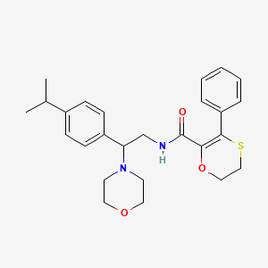 N-{2-(morpholin-4-yl)-2-[4-(propan-2-yl)phenyl]ethyl}-3-phenyl-5,6-dihydro-1,4-oxathiine-2-carboxamide