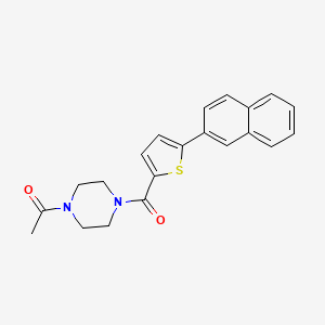 molecular formula C21H20N2O2S B15105866 1-Acetyl-4-{[5-(2-naphthyl)-2-thienyl]carbonyl}piperazine 