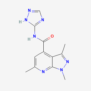 molecular formula C12H13N7O B15105884 1,3,6-trimethyl-N-(4H-1,2,4-triazol-3-yl)-1H-pyrazolo[3,4-b]pyridine-4-carboxamide 