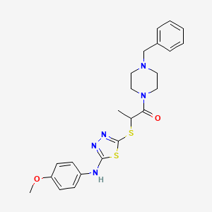 1-(4-Benzylpiperazin-1-yl)-2-({5-[(4-methoxyphenyl)amino]-1,3,4-thiadiazol-2-yl}sulfanyl)propan-1-one