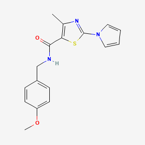 N-(4-methoxybenzyl)-4-methyl-2-(1H-pyrrol-1-yl)-1,3-thiazole-5-carboxamide