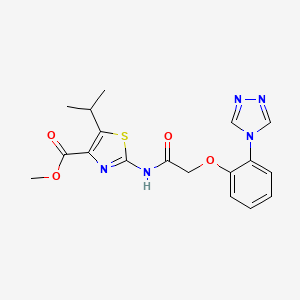 methyl 5-(propan-2-yl)-2-({[2-(4H-1,2,4-triazol-4-yl)phenoxy]acetyl}amino)-1,3-thiazole-4-carboxylate