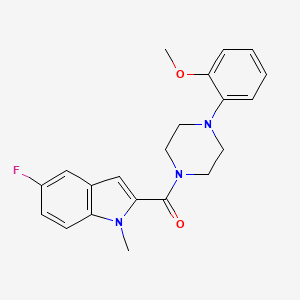 molecular formula C21H22FN3O2 B15105914 (5-fluoro-1-methyl-1H-indol-2-yl)[4-(2-methoxyphenyl)piperazin-1-yl]methanone 