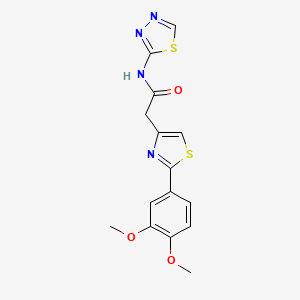 2-[2-(3,4-dimethoxyphenyl)-1,3-thiazol-4-yl]-N-[(2E)-1,3,4-thiadiazol-2(3H)-ylidene]acetamide