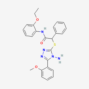 molecular formula C25H25N5O3S B15105930 2-[4-amino-5-(2-methoxyphenyl)(1,2,4-triazol-3-ylthio)]-N-(2-ethoxyphenyl)-2-p henylacetamide 