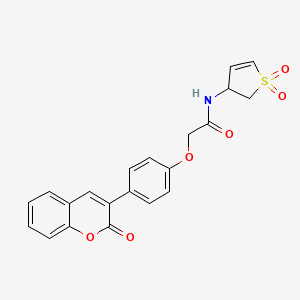 molecular formula C21H17NO6S B15105942 N-(1,1-dioxido-2,3-dihydrothiophen-3-yl)-2-[4-(2-oxo-2H-chromen-3-yl)phenoxy]acetamide 