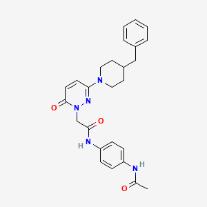 molecular formula C26H29N5O3 B15105958 N-(4-acetamidophenyl)-2-(3-(4-benzylpiperidin-1-yl)-6-oxopyridazin-1(6H)-yl)acetamide 