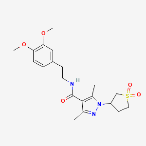 molecular formula C20H27N3O5S B15105988 N-[2-(3,4-dimethoxyphenyl)ethyl]-1-(1,1-dioxidotetrahydrothiophen-3-yl)-3,5-dimethyl-1H-pyrazole-4-carboxamide 