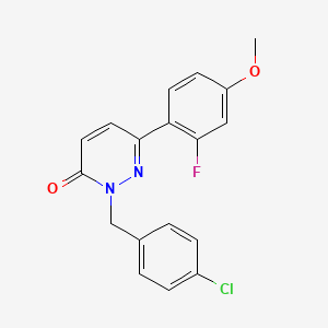 molecular formula C18H14ClFN2O2 B15105997 2-(4-chlorobenzyl)-6-(2-fluoro-4-methoxyphenyl)pyridazin-3(2H)-one 