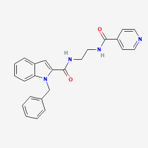 molecular formula C24H22N4O2 B15106000 1-benzyl-N-{2-[(pyridin-4-ylcarbonyl)amino]ethyl}-1H-indole-2-carboxamide 