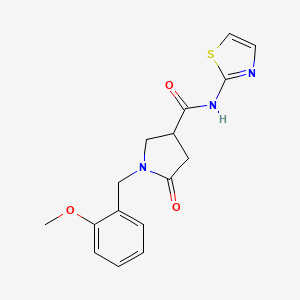 molecular formula C16H17N3O3S B15106005 1-(2-methoxybenzyl)-5-oxo-N-(1,3-thiazol-2-yl)pyrrolidine-3-carboxamide 