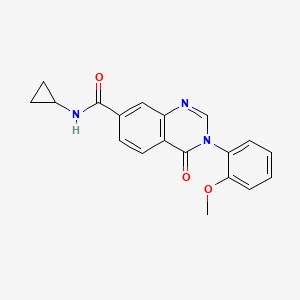 molecular formula C19H17N3O3 B15106029 N-cyclopropyl-3-(2-methoxyphenyl)-4-oxo-3,4-dihydroquinazoline-7-carboxamide 