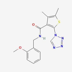 molecular formula C16H17N5O2S B15106051 N-(2-methoxybenzyl)-4,5-dimethyl-2-(1H-tetrazol-1-yl)thiophene-3-carboxamide 