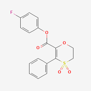 molecular formula C17H13FO5S B15106054 4-Fluorophenyl 3-phenyl-5,6-dihydro-1,4-oxathiine-2-carboxylate 4,4-dioxide 