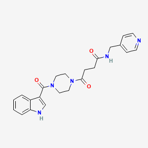 molecular formula C23H25N5O3 B15106079 4-[4-(1H-indol-3-ylcarbonyl)piperazin-1-yl]-4-oxo-N-(pyridin-4-ylmethyl)butanamide 