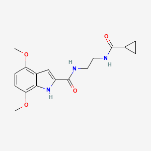 molecular formula C17H21N3O4 B15106087 N-{2-[(cyclopropylcarbonyl)amino]ethyl}-4,7-dimethoxy-1H-indole-2-carboxamide 