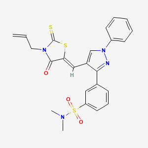 N,N-dimethyl-3-(4-{(Z)-[4-oxo-3-(prop-2-en-1-yl)-2-thioxo-1,3-thiazolidin-5-ylidene]methyl}-1-phenyl-1H-pyrazol-3-yl)benzenesulfonamide