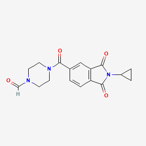 molecular formula C17H17N3O4 B15106108 4-[(2-cyclopropyl-1,3-dioxo-2,3-dihydro-1H-isoindol-5-yl)carbonyl]piperazine-1-carbaldehyde 