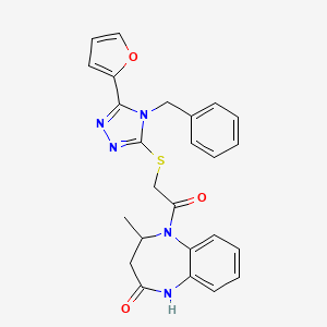 5-(2-{[4-benzyl-5-(furan-2-yl)-4H-1,2,4-triazol-3-yl]sulfanyl}acetyl)-4-methyl-2,3,4,5-tetrahydro-1H-1,5-benzodiazepin-2-one