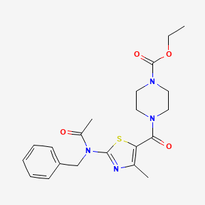 molecular formula C21H26N4O4S B15106116 Ethyl 4-({2-[acetyl(benzyl)amino]-4-methyl-1,3-thiazol-5-yl}carbonyl)piperazine-1-carboxylate 