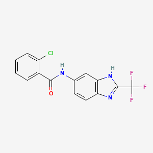 molecular formula C15H9ClF3N3O B15106144 2-chloro-N-[2-(trifluoromethyl)-1H-benzimidazol-5-yl]benzamide 