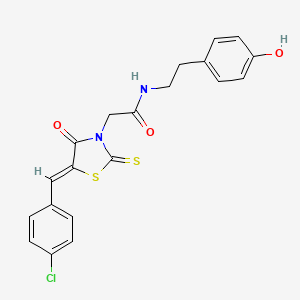 2-[(5Z)-5-(4-chlorobenzylidene)-4-oxo-2-thioxo-1,3-thiazolidin-3-yl]-N-[2-(4-hydroxyphenyl)ethyl]acetamide