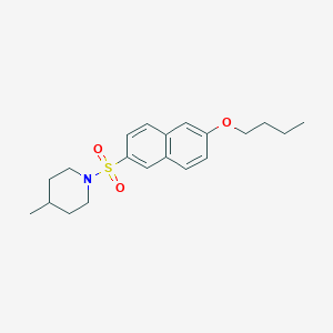 molecular formula C20H27NO3S B15106158 1-[(6-Butoxynaphthalen-2-yl)sulfonyl]-4-methylpiperidine 