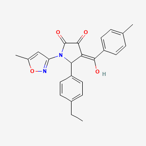 (4E)-5-(4-ethylphenyl)-4-[hydroxy(4-methylphenyl)methylidene]-1-(5-methyl-1,2-oxazol-3-yl)pyrrolidine-2,3-dione