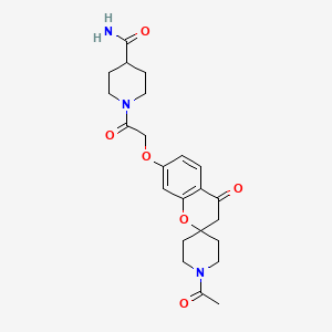 molecular formula C23H29N3O6 B15106191 1-{[(1'-Acetyl-4-oxo-3,4-dihydrospiro[chromene-2,4'-piperidin]-7-yl)oxy]acetyl}piperidine-4-carboxamide 