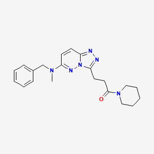 molecular formula C21H26N6O B15106223 3-{6-[Benzyl(methyl)amino][1,2,4]triazolo[4,3-b]pyridazin-3-yl}-1-(piperidin-1-yl)propan-1-one 