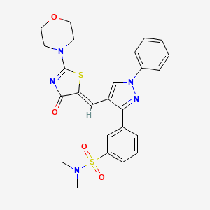 N,N-dimethyl-3-(4-{(Z)-[2-(morpholin-4-yl)-4-oxo-1,3-thiazol-5(4H)-ylidene]methyl}-1-phenyl-1H-pyrazol-3-yl)benzenesulfonamide