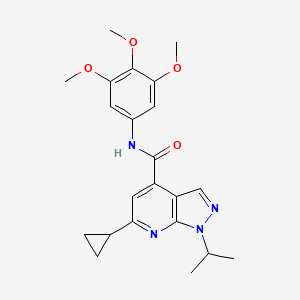 6-cyclopropyl-1-(propan-2-yl)-N-(3,4,5-trimethoxyphenyl)-1H-pyrazolo[3,4-b]pyridine-4-carboxamide