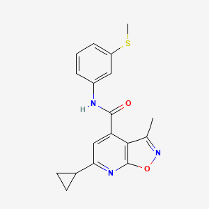 molecular formula C18H17N3O2S B15106310 6-cyclopropyl-3-methyl-N-[3-(methylsulfanyl)phenyl][1,2]oxazolo[5,4-b]pyridine-4-carboxamide 